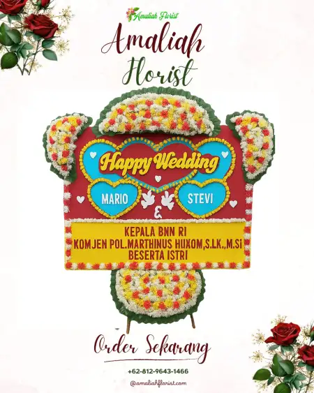 Papan Bunga Pernikahan Bayat
